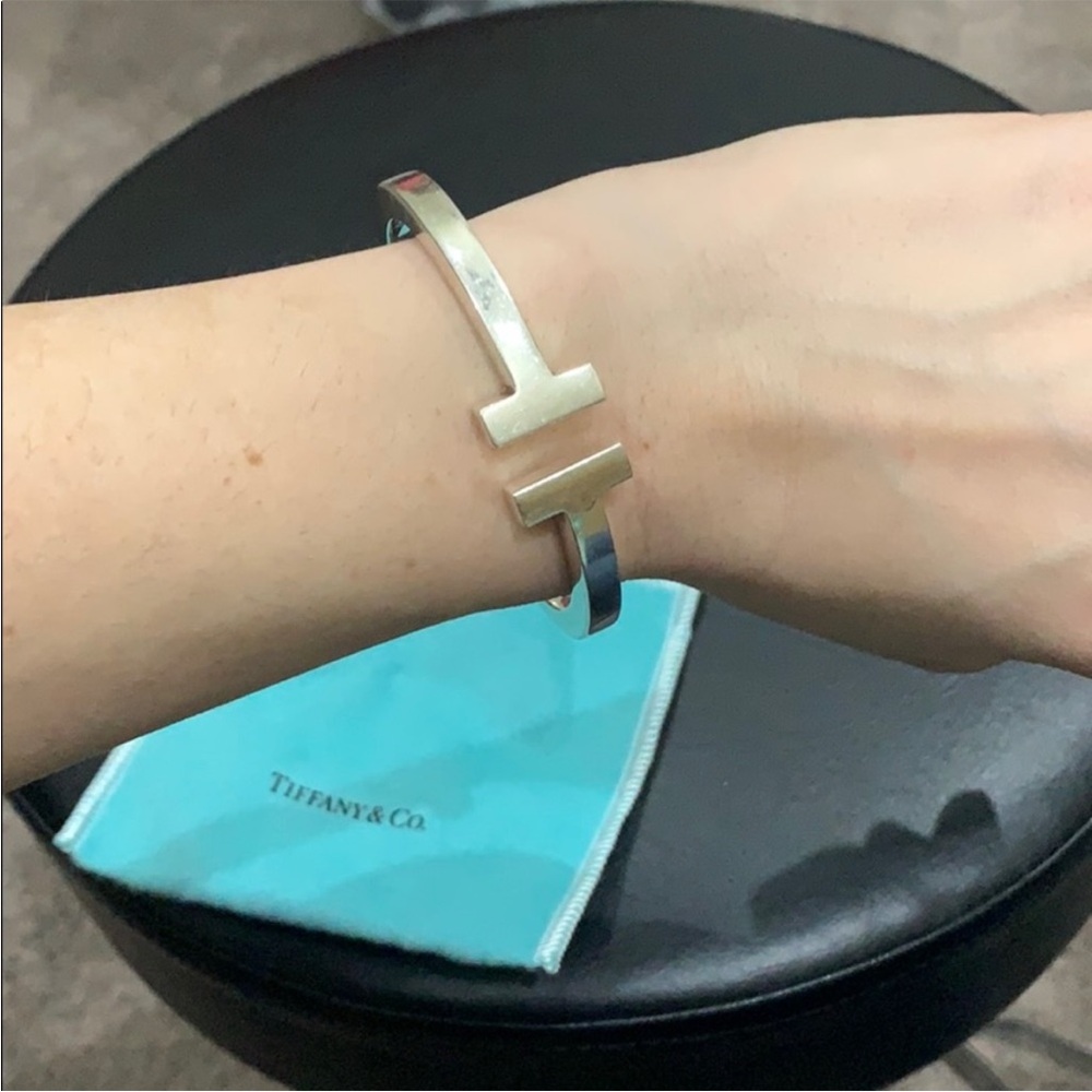 Tiffany & Co. T Silver Bangle Bracelet - Picture 8 of 11